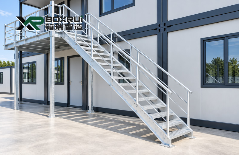 Open-Tread Steel Staircase
